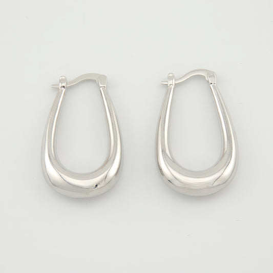 PENDIENTES IRENE. Aros mediano de Plata de Ley 925