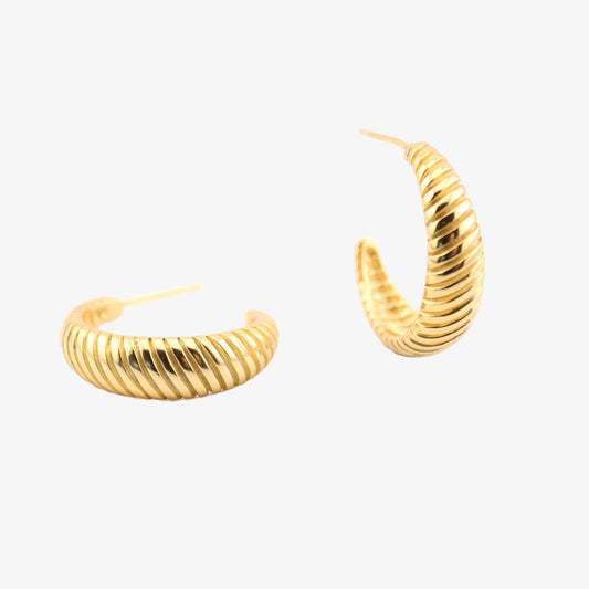 PENDIENTES LEONORA. Aros en Plata de Ley 925 bañada en oro de 18k