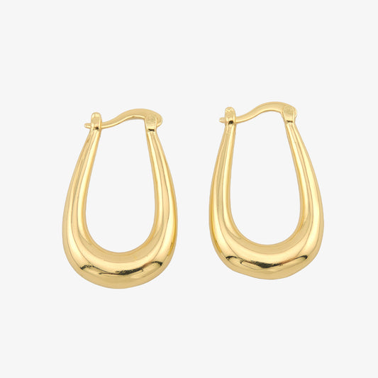 PENDIENTES LUCIA. Aros en plata de ley 925 bañada en Oro de 18k