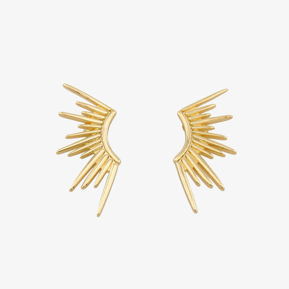 PENDIENTES SOL. Pendientes minimalistas en Plata de Ley 925 bañada en oro