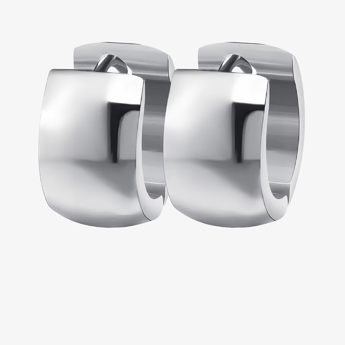 PENDIENTES SABELA. Aros pequeños de acero inoxidable en color plata