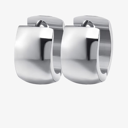 PENDIENTES SABELA. Aros pequeños de acero inoxidable en color plata