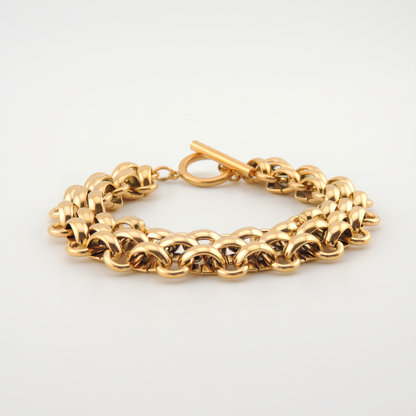 PULSERA NEUS. Pulsera ajustable de acero inoxidable recubierto de titanio