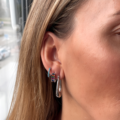 PENDIENTES IRENE. Aros mediano de Plata de Ley 925