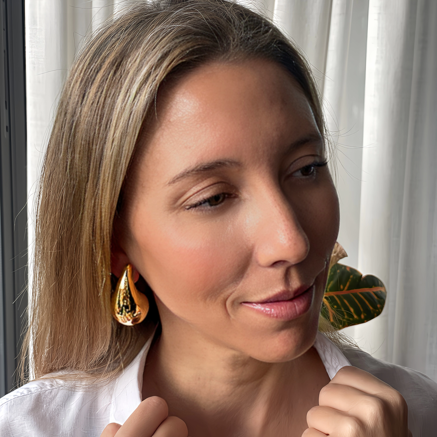 PENDIENTES TANIA. Pendientes en forma de gota bañados en oro de 18k.