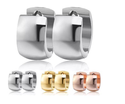 PENDIENTES SABELA. Aros pequeños de acero inoxidable en color plata