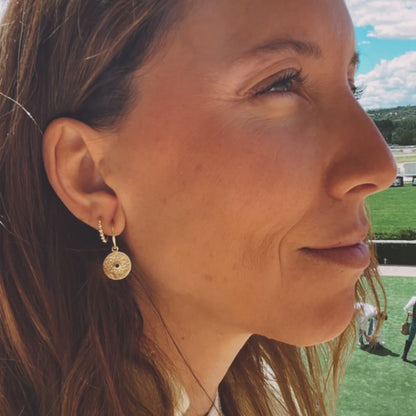 PENDIENTES ADRIANA. Pendientes de aros en plata de ley 925 bañada en Oro de 18k